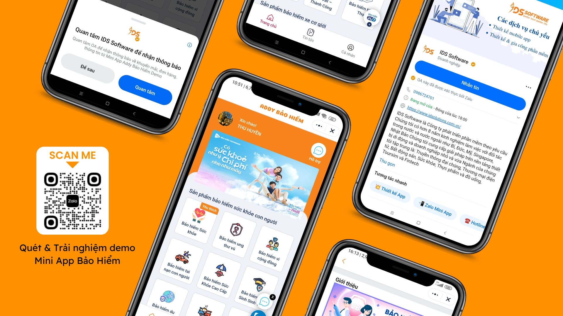 Quét & Trải nghiệm demo Mini App Bảo Hiểm