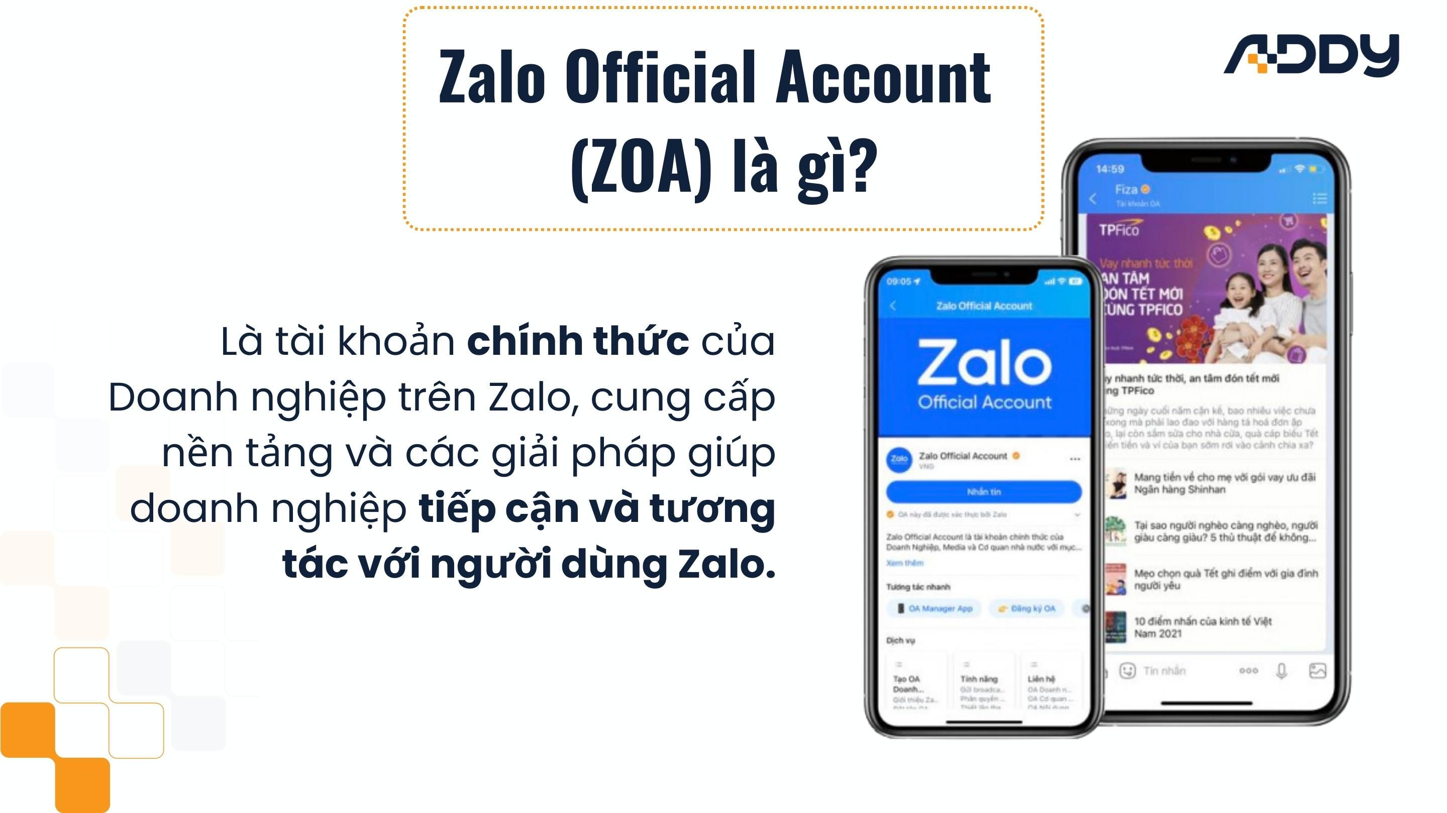 Tài khoản OA Zalo là gì tài khoản chính thức của doanh nghiệp